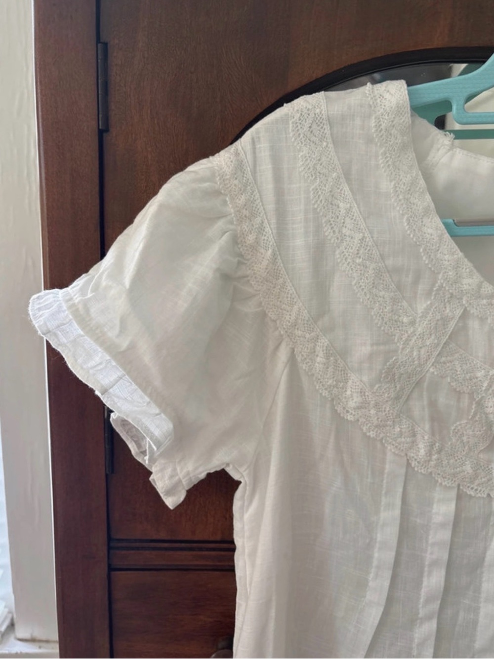 Roolee White Button-Front Maxi Dress with Embroidered Yoke - Picture 3 of 5